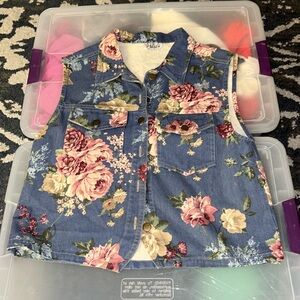 Vintage Jean floral vest